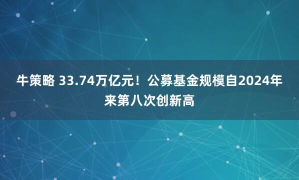 牛策略 33.74万亿元！公募基金规模自2024年来第八次创新高